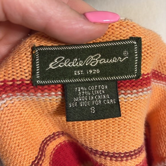 Eddie Bauer women’s Striped Multicolor cotton Knit Tank Top V neck sleeveless S - Picture 4 of 7